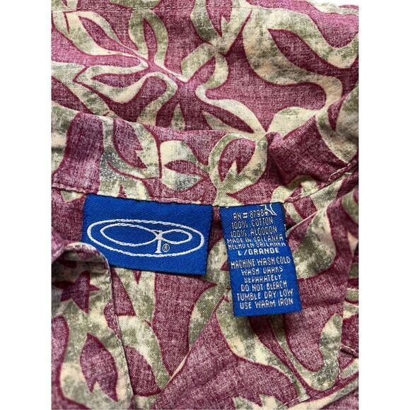 Ocean Pacific Men's Red & Gold Short-Sleeve Casual Button-Up Shirt Large - Picture 6 of 13